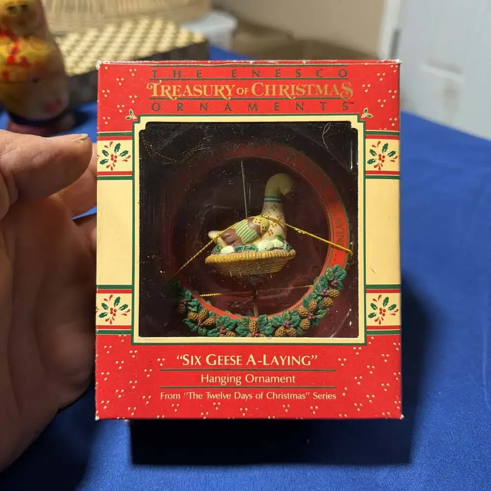 Enesco 1988 Treasury‎ Of Christmas Series Six Geese A Laying Ornament